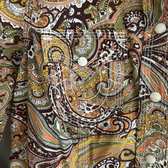 True Religion VTG Western Pearl Snap Shirt Paisley S Cowgirl Rodeo Country - Picture 3 of 10